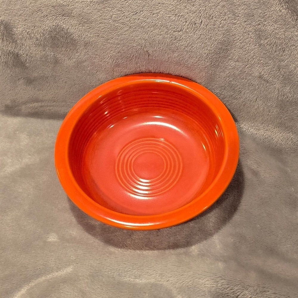 Vintage Fiestaware Radioactive Red Fruit Bowl Homer Laughlin Orange Red CPM 1766